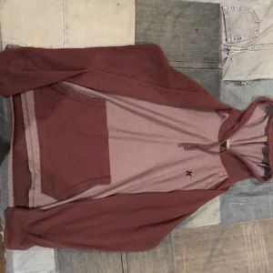 Large grey and maroon Hurley sweatshirt